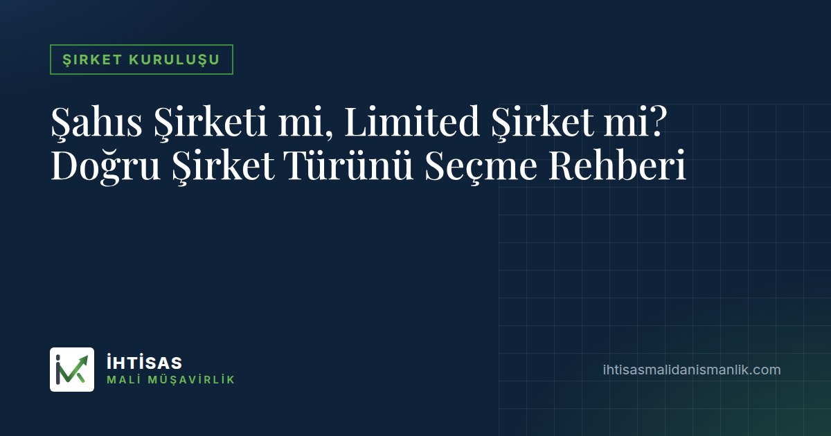 Şahıs Şirketi mi, Limited Şirket mi? Doğru Şirket Türünü Seçme Rehberi – İhtisas Mali Müşavirlik