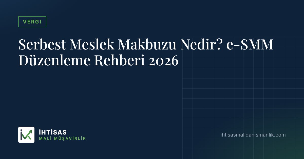 Serbest Meslek Makbuzu Nedir? e-SMM Düzenleme Rehberi 2026 – İhtisas Mali Müşavirlik